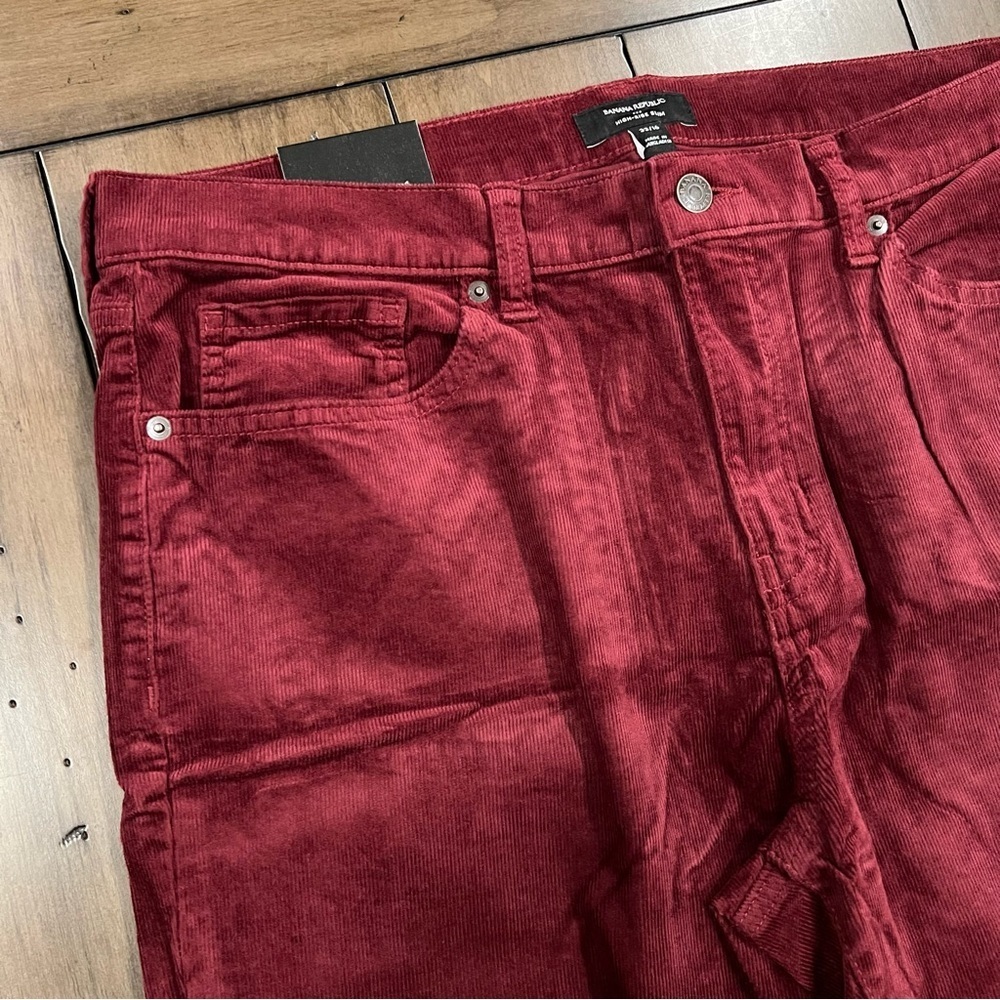Banana Republic High Rise Burgundy Slim Corduroy Pant  size 33/16 It#L17‎ - Picture 3 of 9